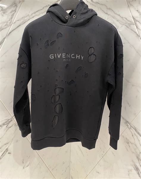 givenchy hoodie distressed|givenchy destroyed hoodie.